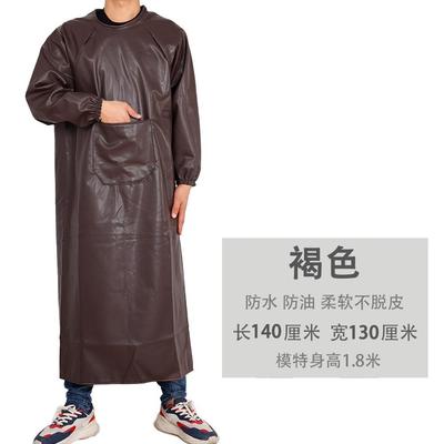 长款易清洁杀鱼围裙水产专用防水围裙理发师反穿衣大码纯色耐油女