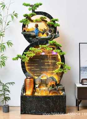 水幕墙流水摆件庭院假山水景墙别墅花园玄关户外鱼池酒店公司装饰