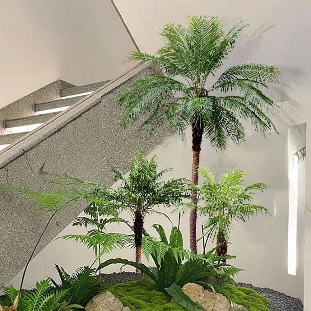 仿真植物针葵假树室内外大树大型植物棕榈树盆栽商场大堂造景树