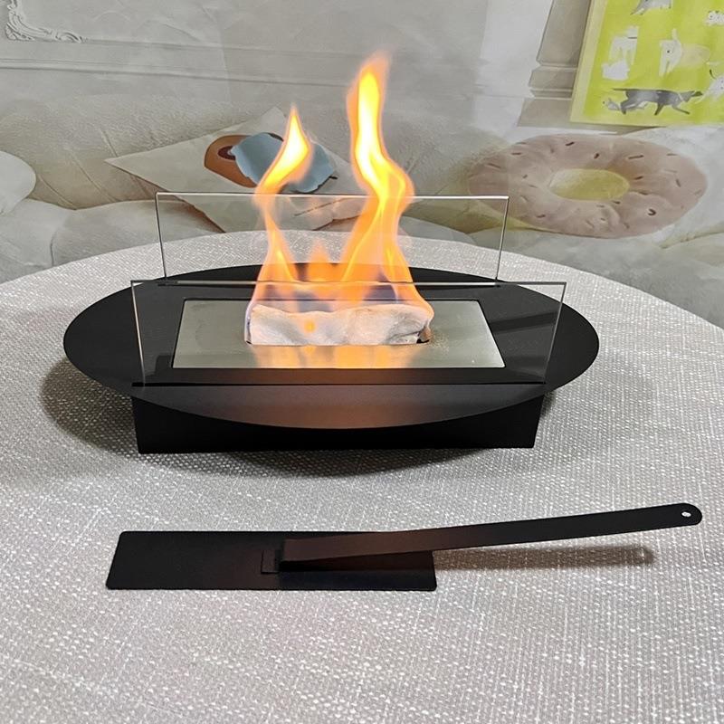 酒精壁炉户外家用取暖便携式火盆桌面真火乙醇炉灯小火坑户外便携