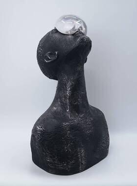 现代简约-蓝色人脂像雕塑艺术摆件样房板家物居树人潮流造型