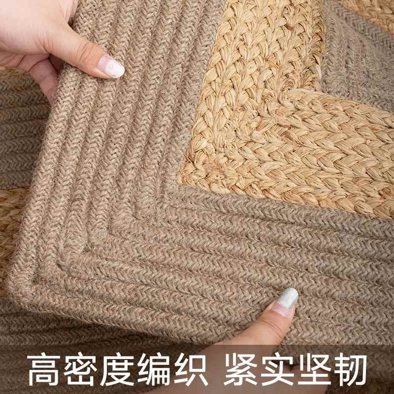 简约轻奢机织黄地毯用家客厅沙发卧麻室床垫耐脏丝叙-机易打理边