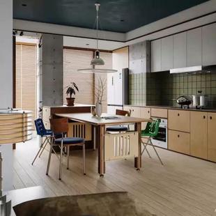 包豪斯铝型材海洋板餐桌设计师桌子餐厅书桌办公桌工作室会议桌子