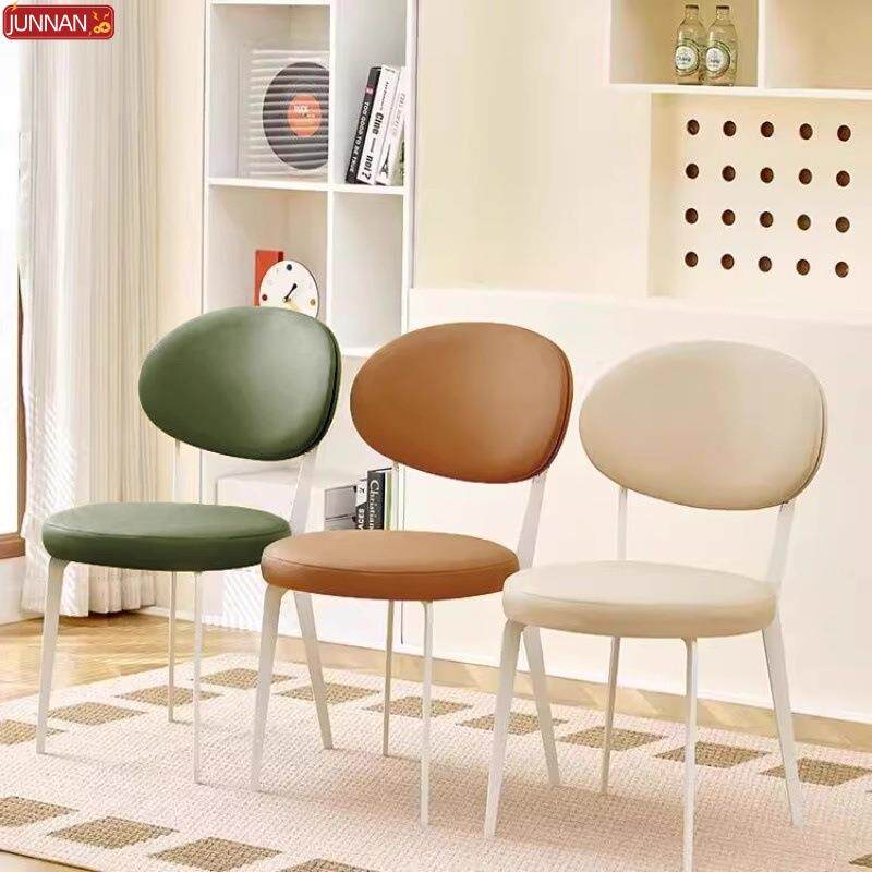 法式奶油风餐椅家用餐桌椅子现代简约餐厅吃饭轻奢高级感靠背椅子