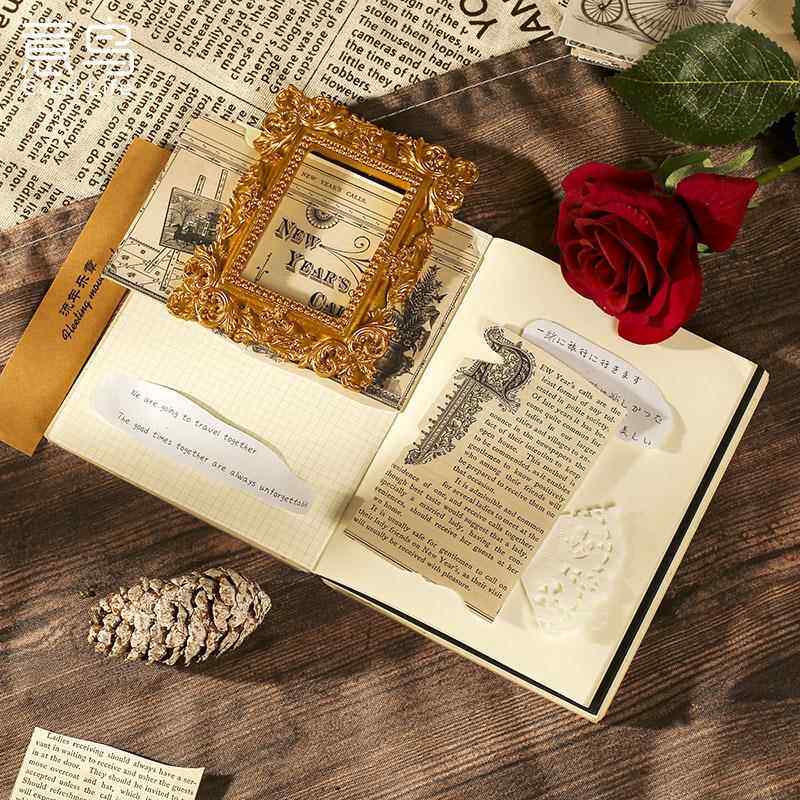 新款直销意鸟素材包 复古珍藏系列蕾丝创意怀旧手帐DIY素材贴画2