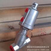 不锈钢头气动角座阀DN15角座阀 单双作用不锈钢角座阀