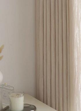 xKW雪尼尔窗帘半遮光2024加厚新款奶油卧室客厅轻奢简约高级现做