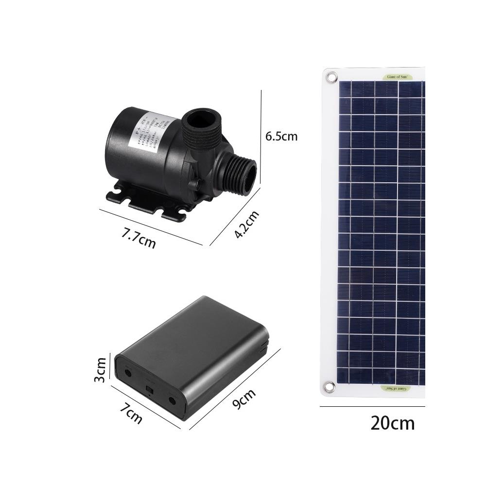 单晶太阳能板50W带800hl水泵加电池盒双DC线连接抽水免布线太阳能