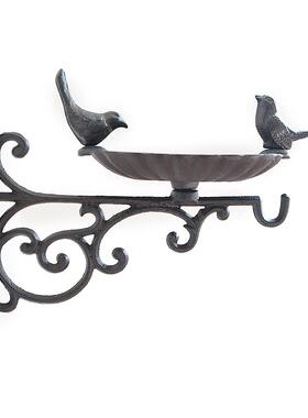 铸铁挂钩壁挂鸟食盆 美式乡村铁艺吊蓝挂钩庭院户外墙面吊钩