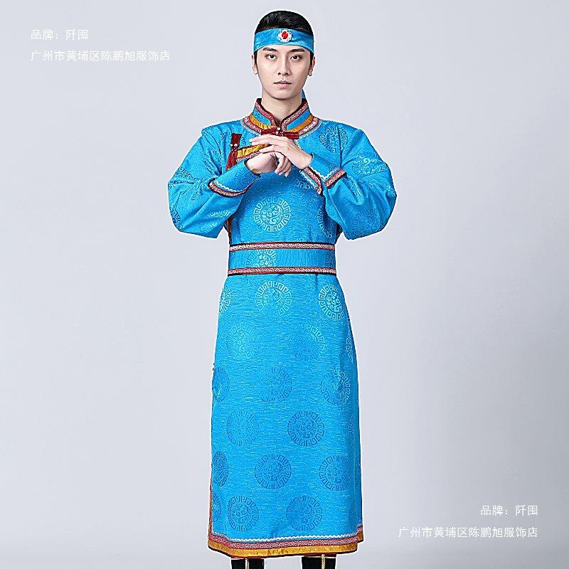 源头工厂 蒙古服装男蒙族蒙古袍男士长款蒙古服生活装表演出服