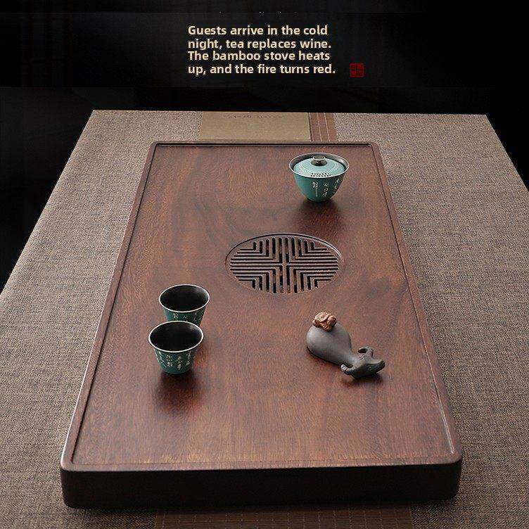 水天然胡桃木茶盘整实木家用茶具茶储台不锈钢水排托ZYD盘茶海茶