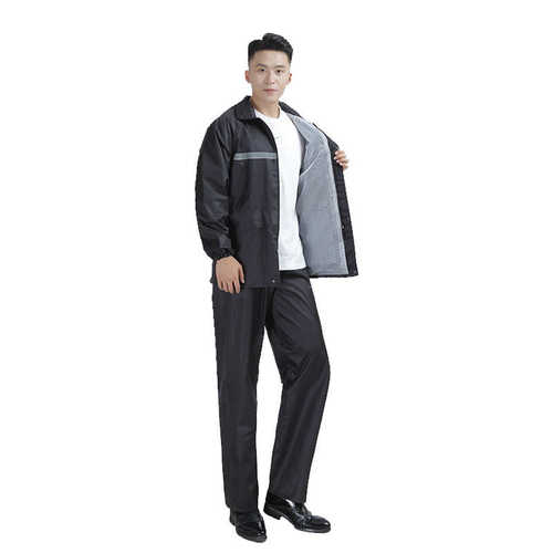 商丘春亚纺雨衣雨裤套装全身防暴雨成人款反光骑行分体式雨衣批发