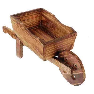 Plant Stand Outdoor Flower Pot Wooden Cart Flowerpot