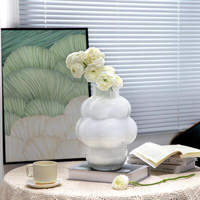 视远黑色气球玻厅璃花瓶泡型高级北欧创意插感花SHY22001装饰客轻