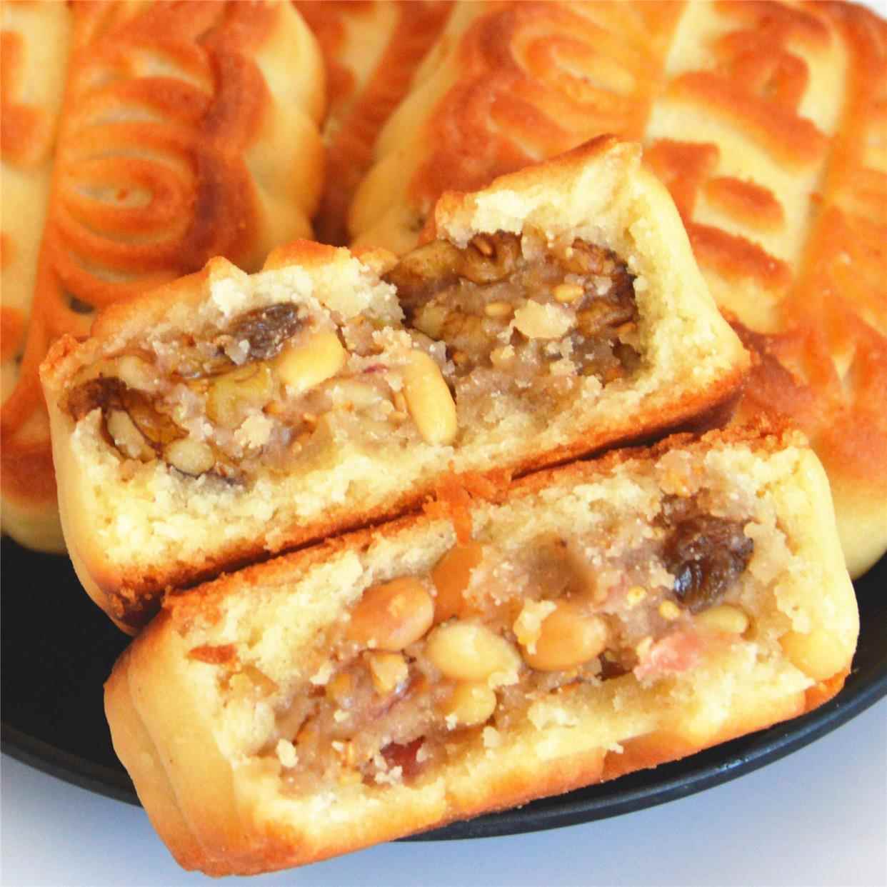 东北传统老式百盛园老公大核桃仁五仁月饼散装多口味中秋糕点