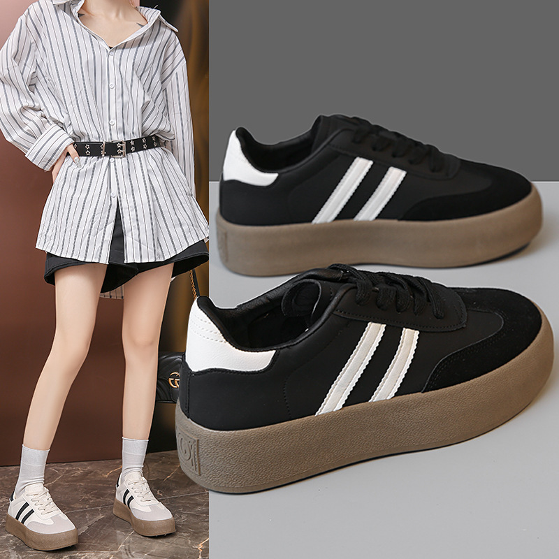 厚底德训软底百搭小白裙子老爹鞋