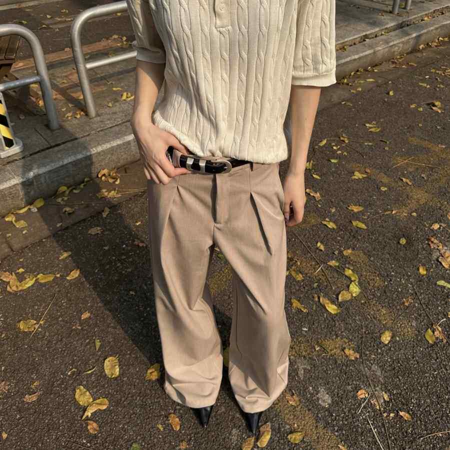 RTIMFD“收褶位A字型”通勤四季西裤休闲 裤阔腿垂感 宽松休闲 长图片