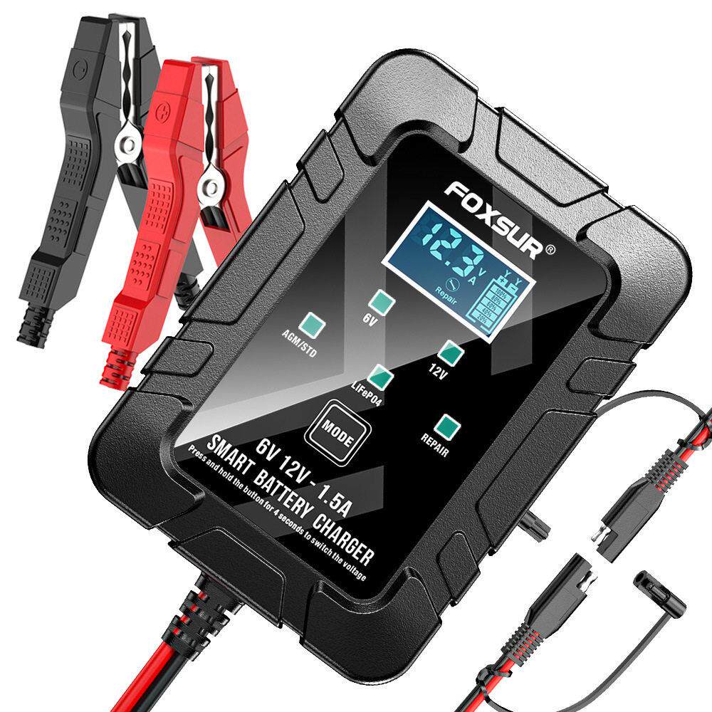 机车汽车哈雷杜卡迪BMW1.5A电瓶充电器12V通用SAE快速接线 线口6V