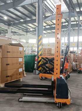 普尔夫500kg半电动自登高车1T自提升堆垛便携随车堆高装卸货叉车