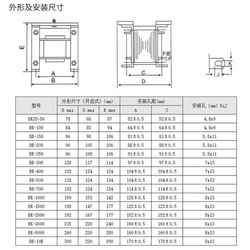 K机BK（全铜床控制隔离干式相变压器220V转63V变24V380V变22V全B