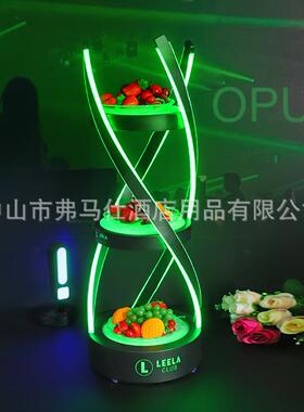 酒吧KT99569VLED发光盘果架创意麻花小果吃水夜拼盘店充电多层七