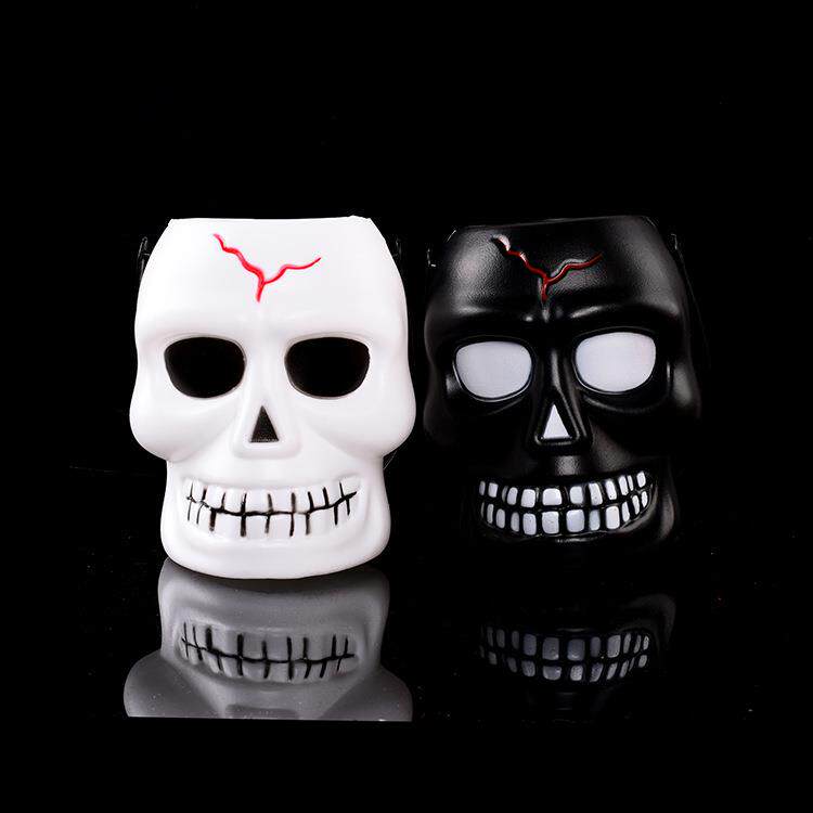 万圣节新款手提南瓜桶渐变发光骷髅桶鬼节场地布置装饰灯厂家