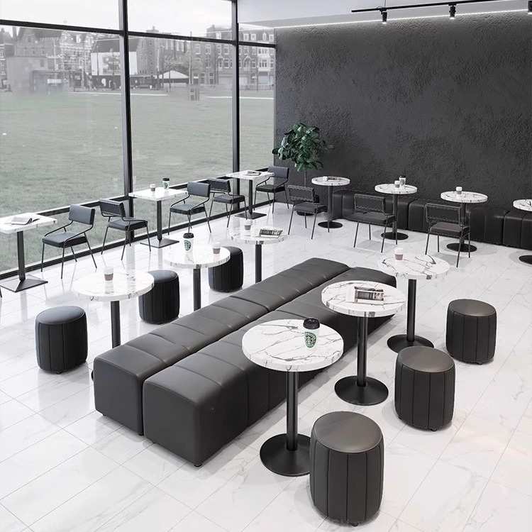 奢售楼处卡座长椅茶楼咖啡厅商用洽谈桌椅组合奶茶店餐桌桌沙发轻