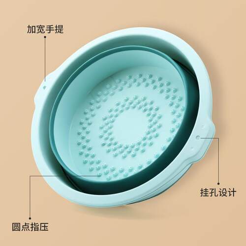 新款直销折叠泡脚桶家用便携式过小腿足浴盆宿舍泡脚洗脚泡脚盆按