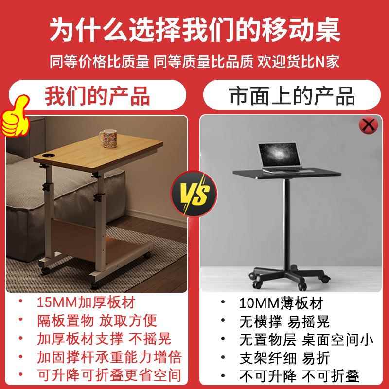 床边桌床上升移降托电脑960-办公桌台电脑主机架动办公桌式升降折