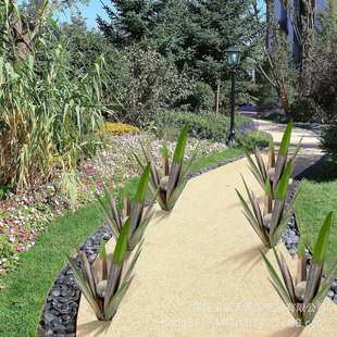 decor home 铁艺龙舌兰花植物摆件金属工艺品户外装 饰插件Tequila