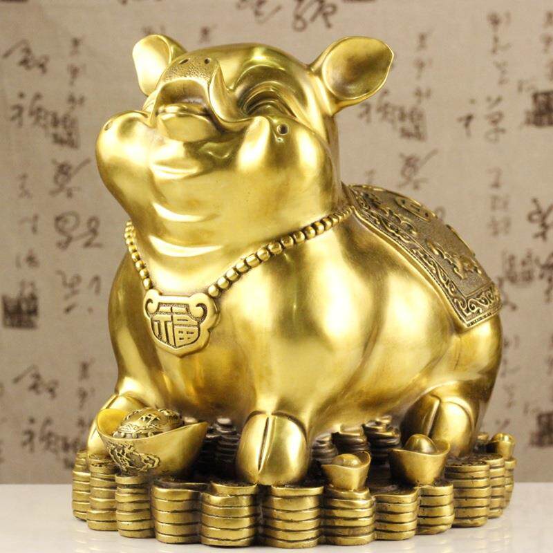 铜猪摆件铜百年金猪大福猪金钱猪生肖猪家居装饰品工艺品摆件