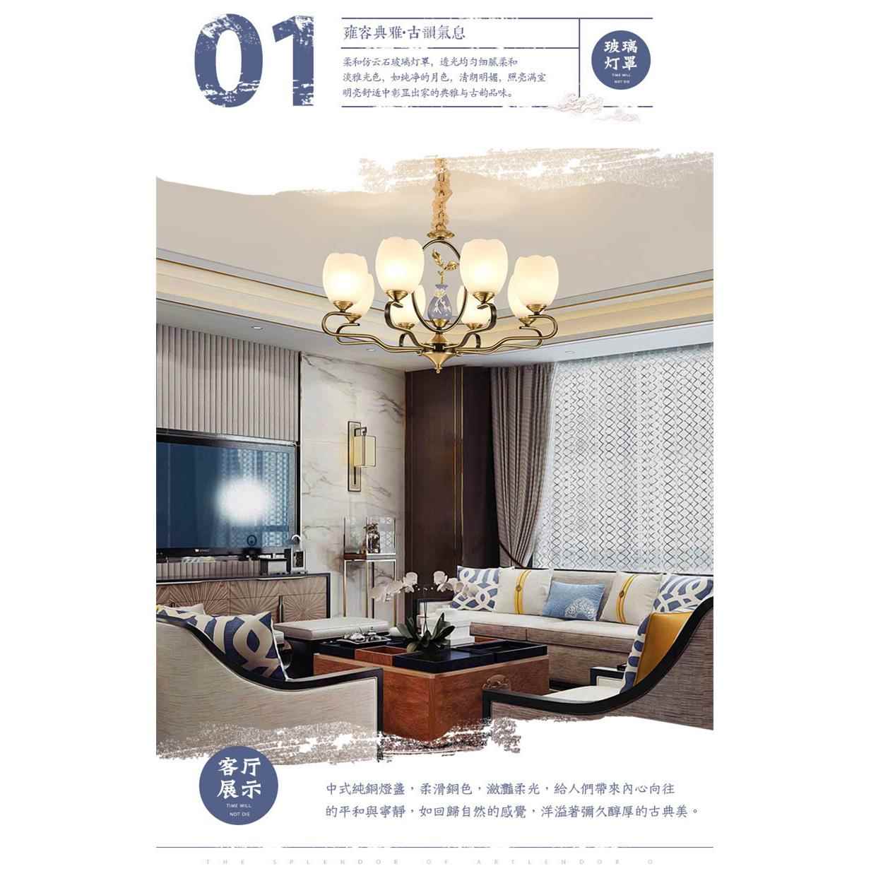 新中式个性创意酒店别墅客厅卧室餐厅简约现代中式灯具小美式吊灯