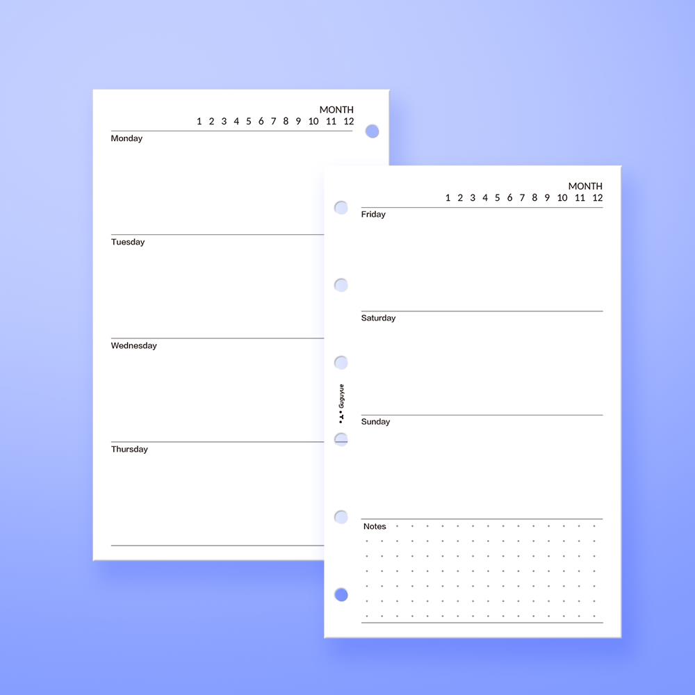 周计划101 weekly｜M5 A6 A7活页替换内芯 手帐本