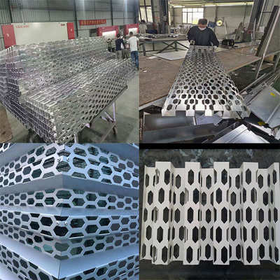 汽车4s店铝单板门头外墙装饰网幕墙氟碳金浅银灰穿孔率铝板洞洞板