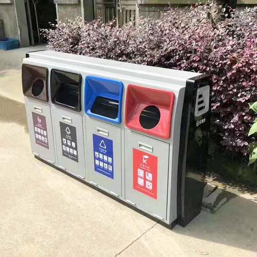 户外景区街道三分类垃圾桶室外大号不锈钢环卫四分类果皮箱垃圾箱
