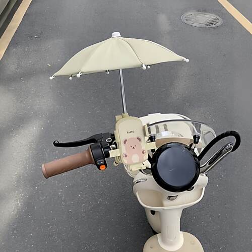 电动车手机支架带伞防水遮阳防震带挂钩摩托车外卖员骑行导航支架