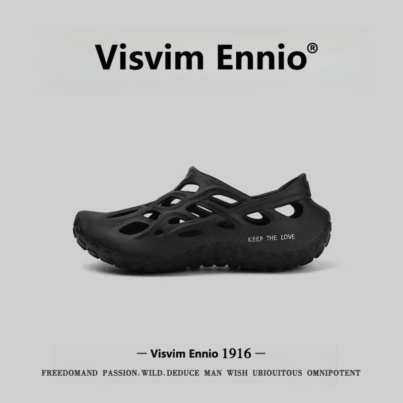 VISVIM ENNIO洞洞鞋男夏季外穿厚底防滑防臭踩屎感手术室黑色全包