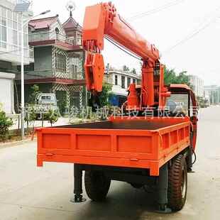 农用三轮车小型随车吊 货厢型微型吊车 三轮车自制吊棺材下葬车