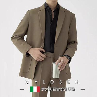 迈洛森春季休闲西服男宽松垂感韩版潮流西装套装男士外套帅高级感