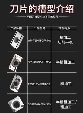 高光泽铝刀片1604 Cnc硬质合金Apkt1135铝铣削刀片Pcd R0.8刀片