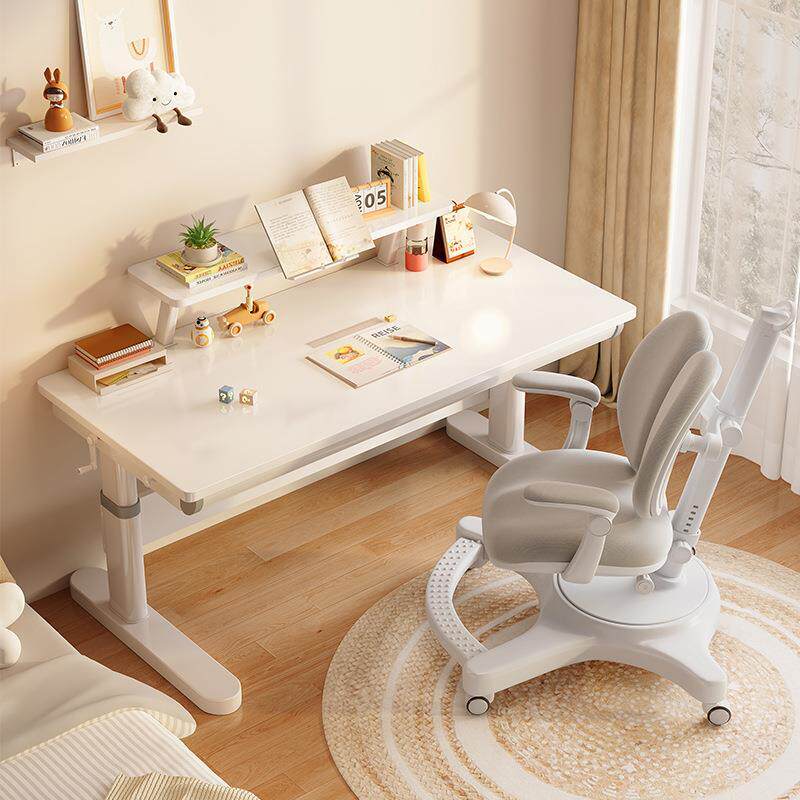 儿童学习桌家用可升降课桌椅写字桶写作业桌小学生实木书桌椅床笠