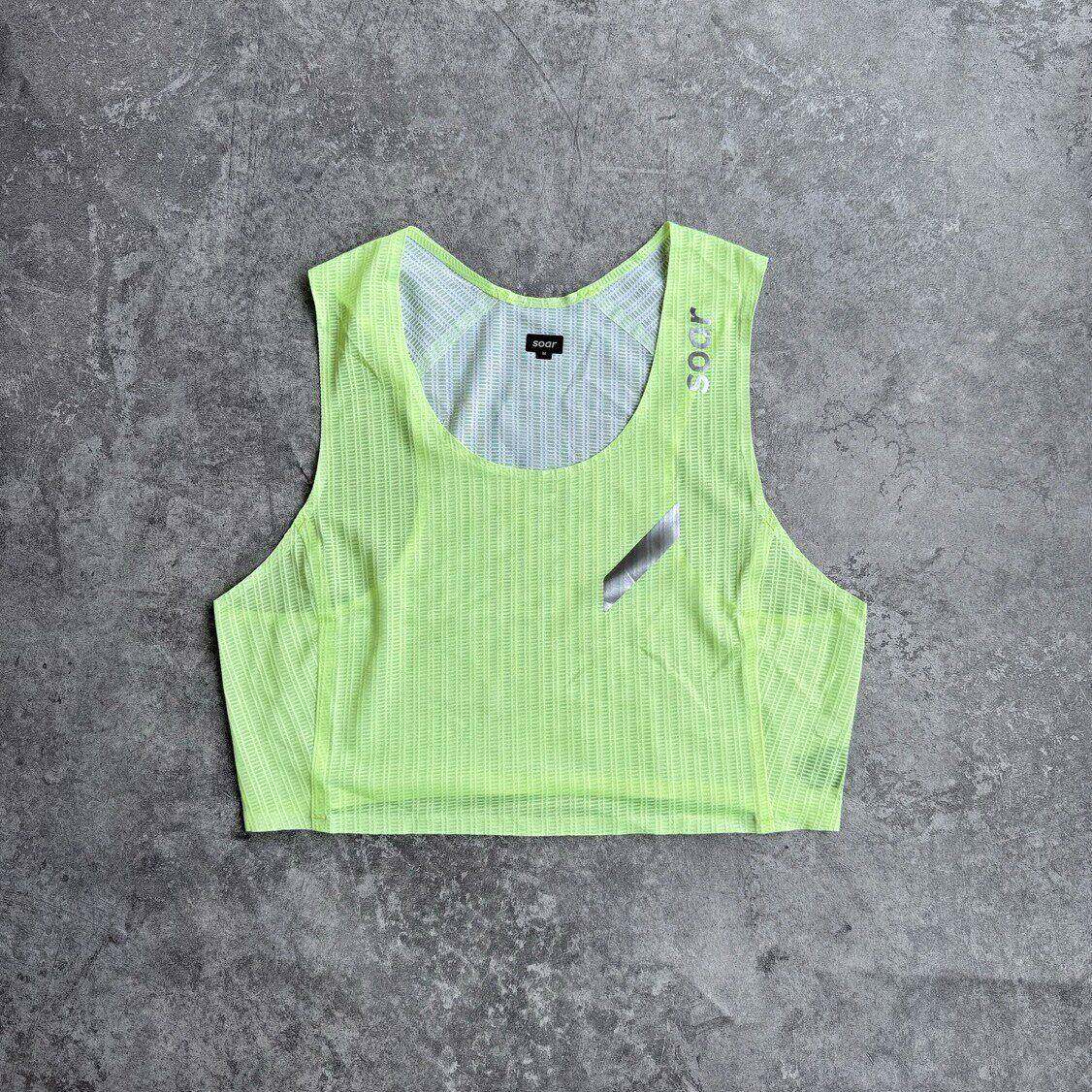 SOAR 女子马拉松跑步Crop Race Vest 速干短款背心户外运动慢跑服