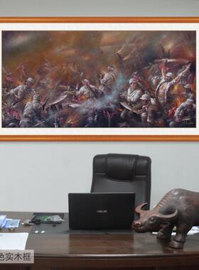 抗日大刀队革命战争油画会议室展厅墙画会客厅壁画走廊装饰画S438