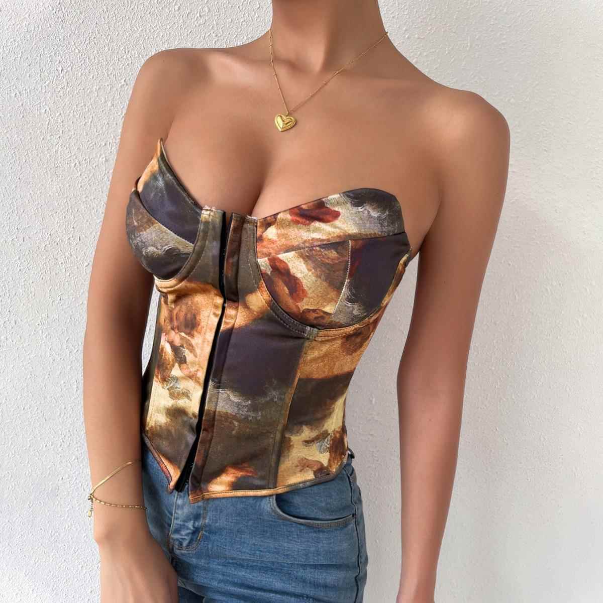 underwire Contrast camisole vest with backless color