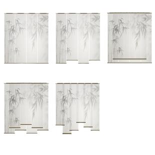 卷帘隔断帘挂帘水墨窗帘透光纱帘 半透明水墨双面透景屏风纱中式