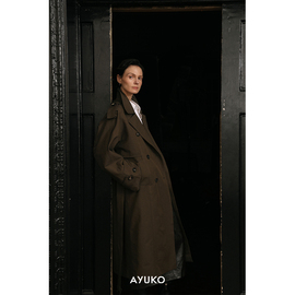 ayuko|韩国进口高支精梳棉纱|领衔摩登_r*w风翻领长短款风衣