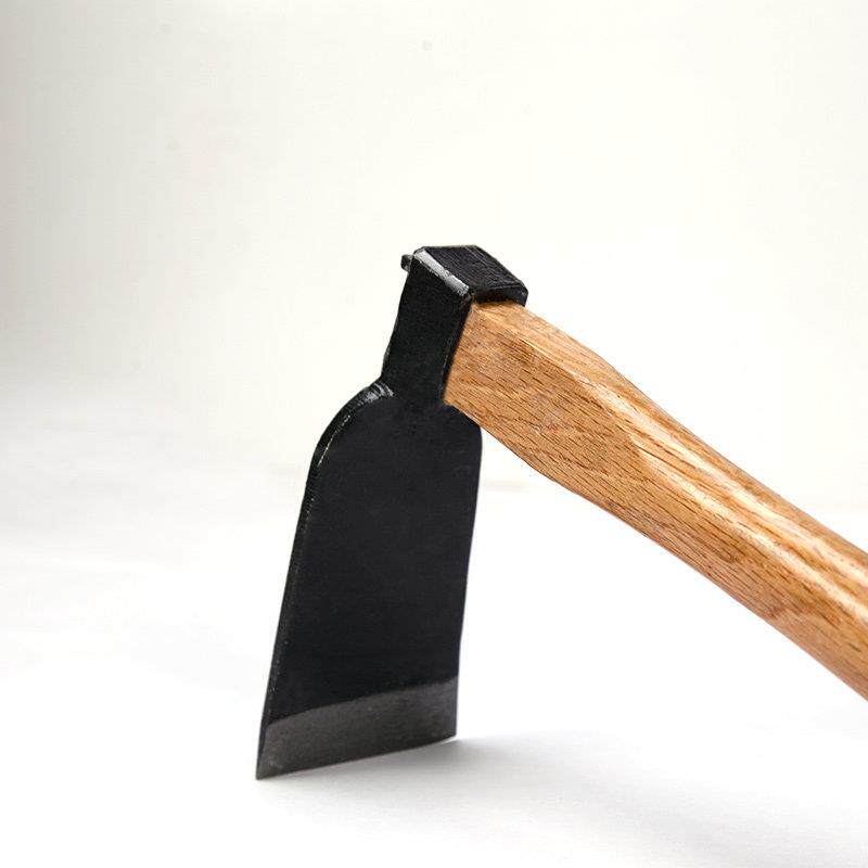 两用开荒除草小型锄头户外全钢农具工具多功能木制手柄