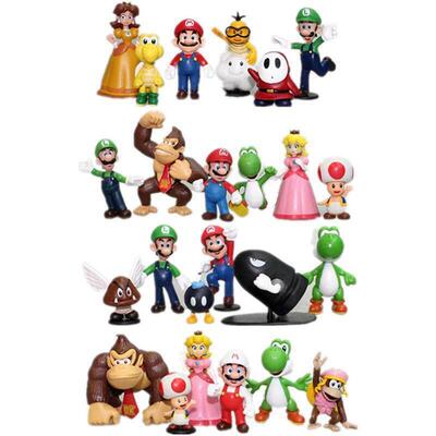 Super Mario Bros PVC Action Figure Toys Dolls Model Set Luig