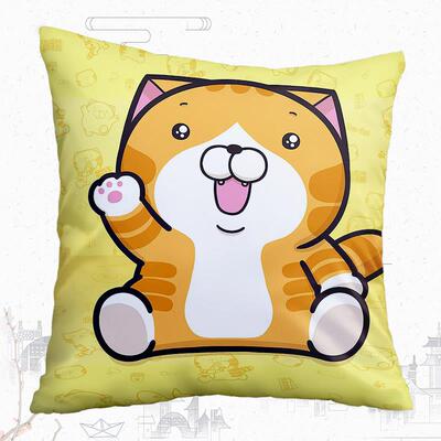 高档白臭爛貓 Lan Lan Cat 烂猫 抱枕方枕靠垫客厅卧白 腰室靠垫