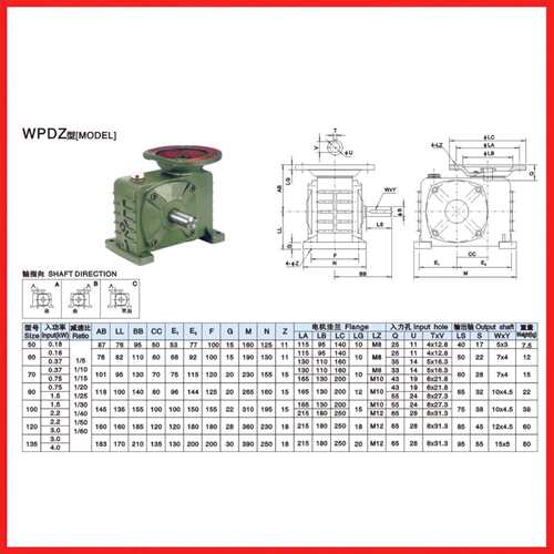 WPDZ/WPDA/WPDS/WPDO涡轮蜗轮蜗杆减速机带电机减速器变速箱